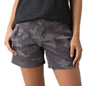 Prana Olivia Shorts Camo Gravel Size 2
Outdoor Hiking Mid Rise Quick Dry